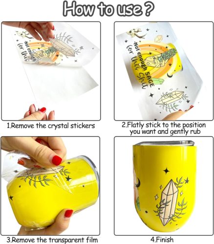 UV DTF Cup Wrap & Transfer Stickers - 16Oz Glass Cup Decals, Waterproof Rub on T - Picture 3 of 6
