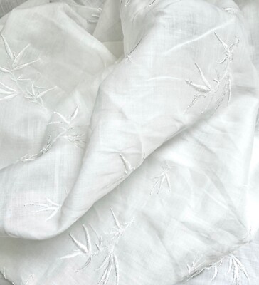 Handkerchief Embroidered Ramie Linen Fabric By the Yard