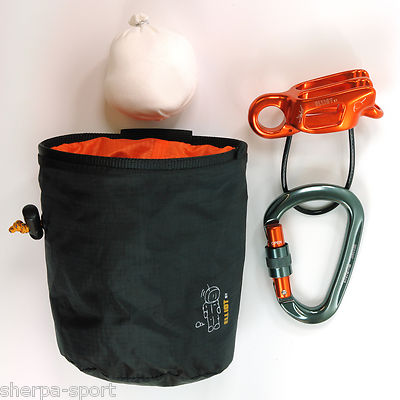 Set Elliot HMS Karabiner (28kN), Tuber Guide Pro (ATC) + Chalk Bag, Chalkball