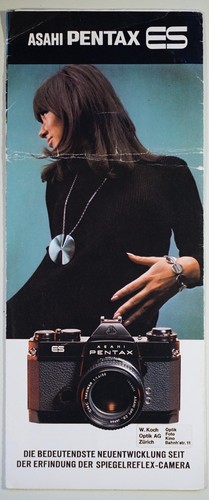 Rare ASAHI PENTAX M42 ES Spiegelreflex, Prospekt, Klappblatt, 8 Seiten, 1971