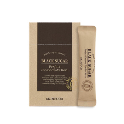 [SKINFOOD] Black Sugar Perfect Enzyme Powder Wash - 1pack (30pcs) / Free Gift