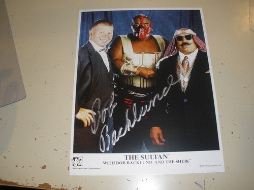 Bob Backlund W/ The Sultan & Iron Sheik Auto Autograph 8x10 Photo