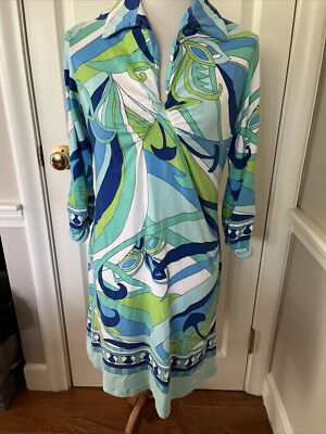 BARBARA GERWIT Rouched Front/Long Sleeves Blue/Multi Print Medium | eBay BARBARA GERWIT Rouched Front/Long Sleeves Blue/Multi Print Medium | eBay
