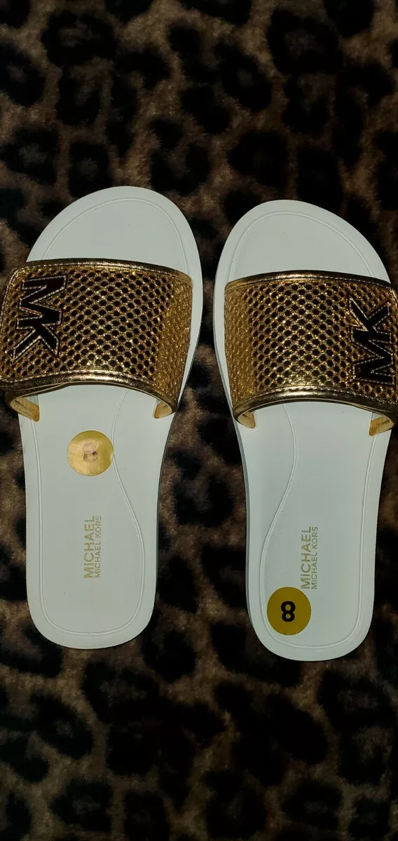 Michael kors slides glitter deals
