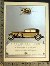 1930 CADILLAC LUXURY 4-DOOR SEDAN V-16 ELECTRIC CARRIAGE WEALTH AUTO AD 35803