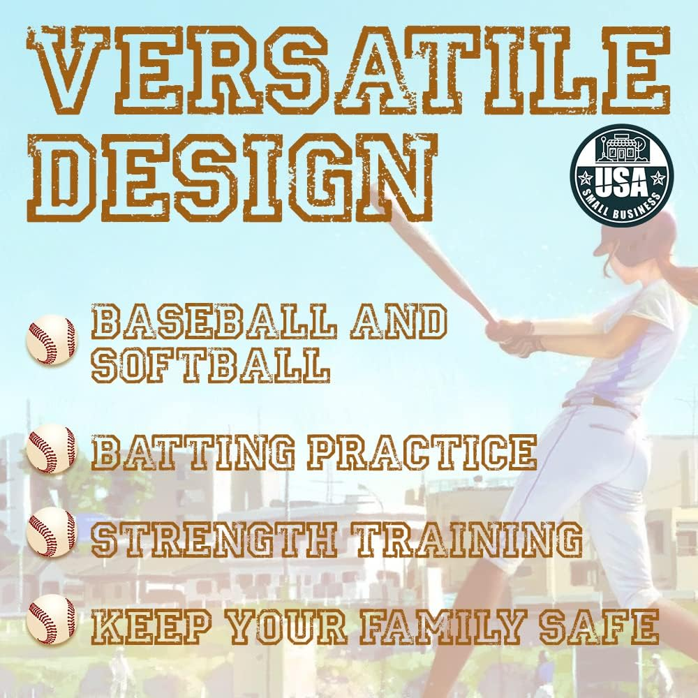 Genuine Solid Beech Wood Baseball Bat 27 Inch 23 Oz Tball Bat, Self