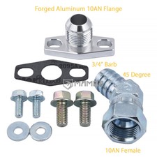 45Deg 3/4" Turbo Oil Return Barb Fitting Kit Garrett GTX3576R GTX3582R GTX3584R