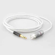 Pure Solid Silver XLR 3-Pin Female to 6.35mm Stereo Male Microphone Audio Cable