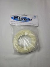 50ft Telephone Line Cord Cable Wire Modem Fax Phone to Wall Beige Extension New