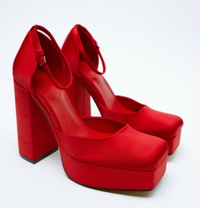 zara red high heels