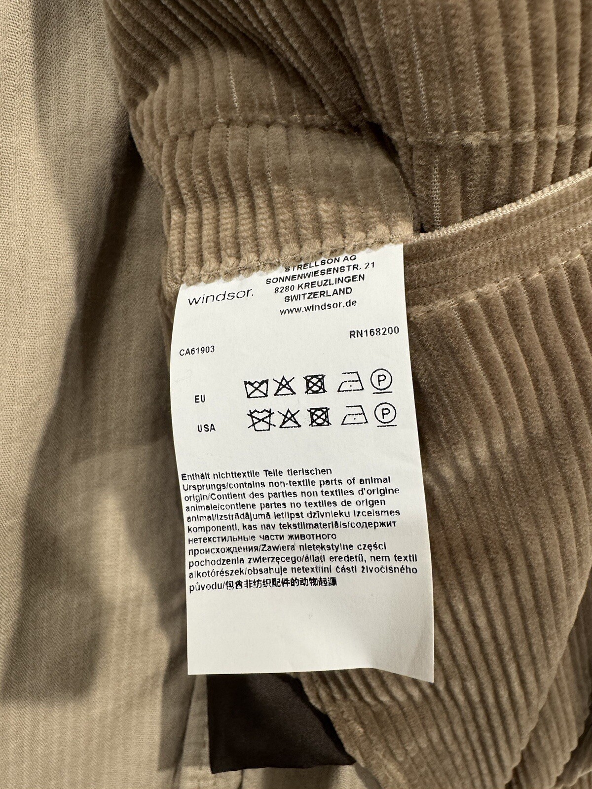 NEW Windsor Giro Mens Corduroy Sport Coat Blazer Jacket Size 44 (EUR 54) NWT image 3