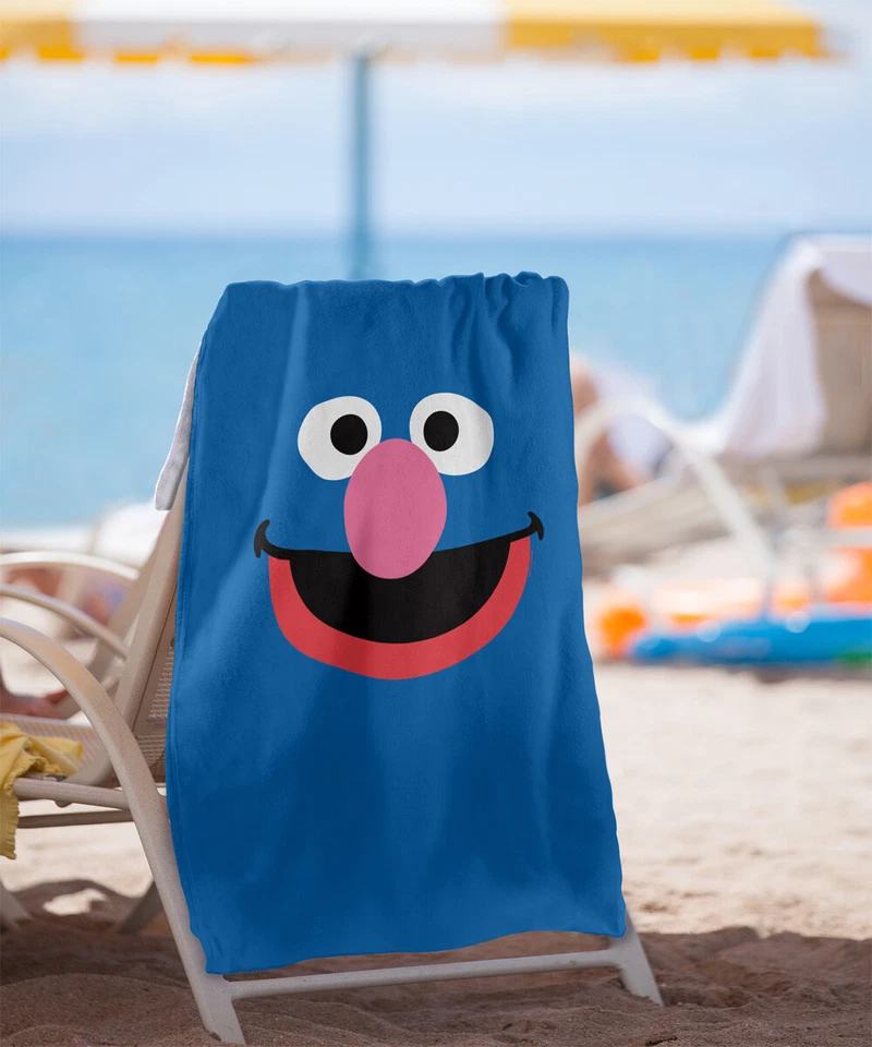 Toalla de playa Sesame Street Grover Face con licencia oficial 30"x60" Foto 2 de 4