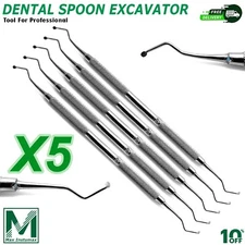 NEW DENTAL EXCAVATOR SET OF 5 RESTORATIVE SPOON DOUBLE ENDED PREMIUM INSTRUMENTS