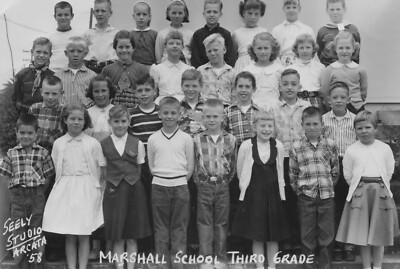 Group Portrait School Class Photo Boys Girls Marshall School 1958