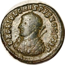 Roman-Heraclea Follis Crispus, 316-326AD 2.2g AE  K14693