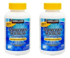 2 PACK Kirkland Signature Naproxen Sodium 220mg Pain & Fever Reducer 400 Caplets