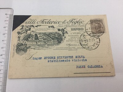 1925 Lugo, Valli Federico e Filgio Vino Vinegar Ag. Trieste Viaggiata Original