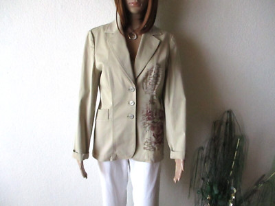Verse Damen Jacke-Blazer Gr. 38 beige -farbig- Sommerblazer