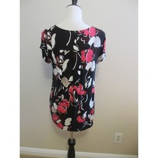 ALFANI PINK BLACK WHITE WOMENS TOP MEDIUM