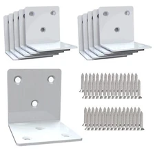 10 Pcs Stainless Steel Corner Brackets Right Angle L Shape Shelf Support, 2x2"