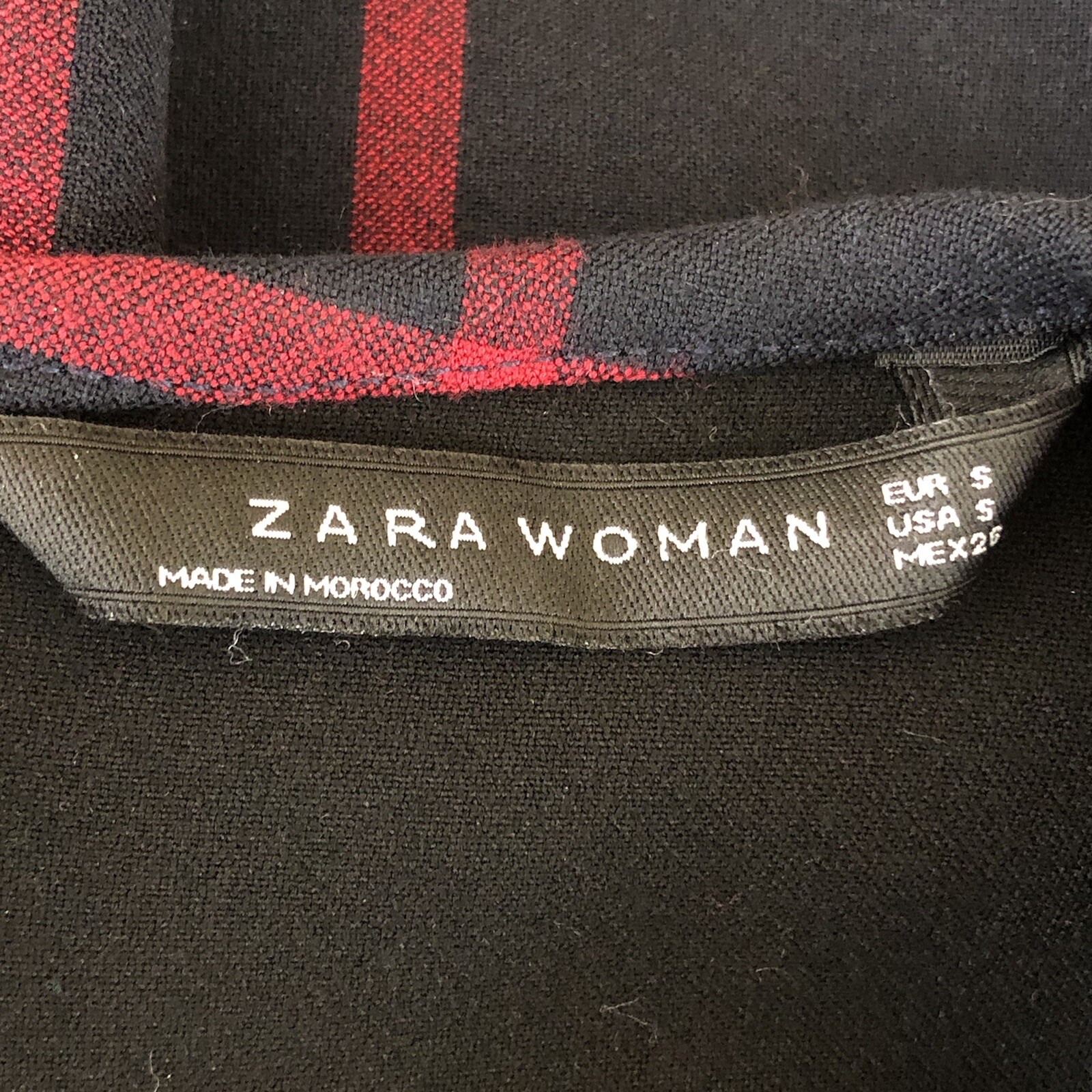 Zara Woman - Navy And Red Checkered Windowpane Top - Small image 9