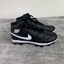 Nike Air Jordan 1 Retro MCS Black White Baseball Cleats Size 12 AV5354-001