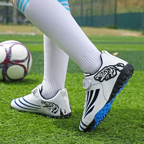Children Football boots Kids Soccer Shoes Cleats Firm Non Slip Training Laceless - Picture 40 of 48