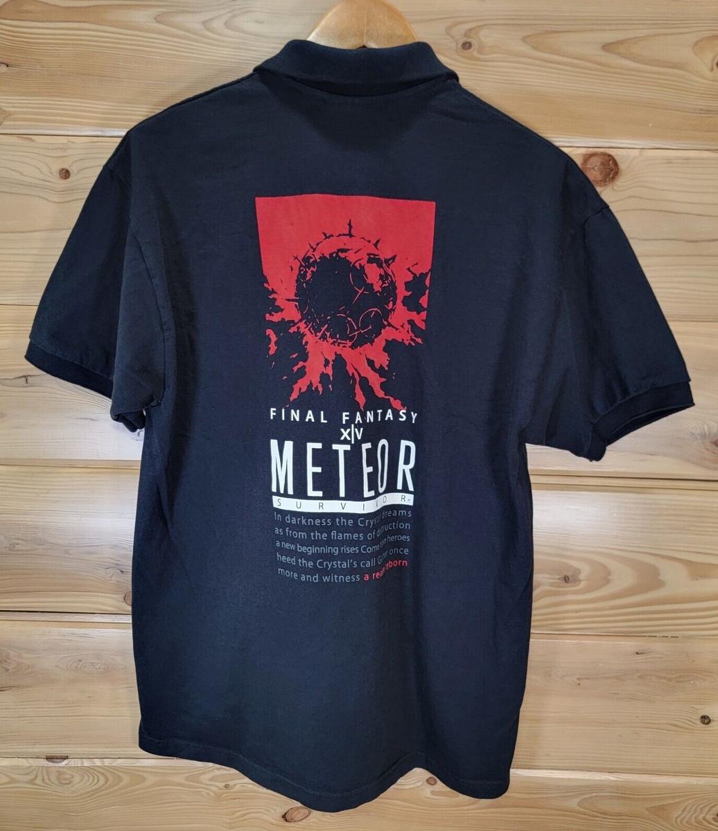 Final Fantasy Polo Shirt Men Size Large XIV A Realm Reborn Meteor