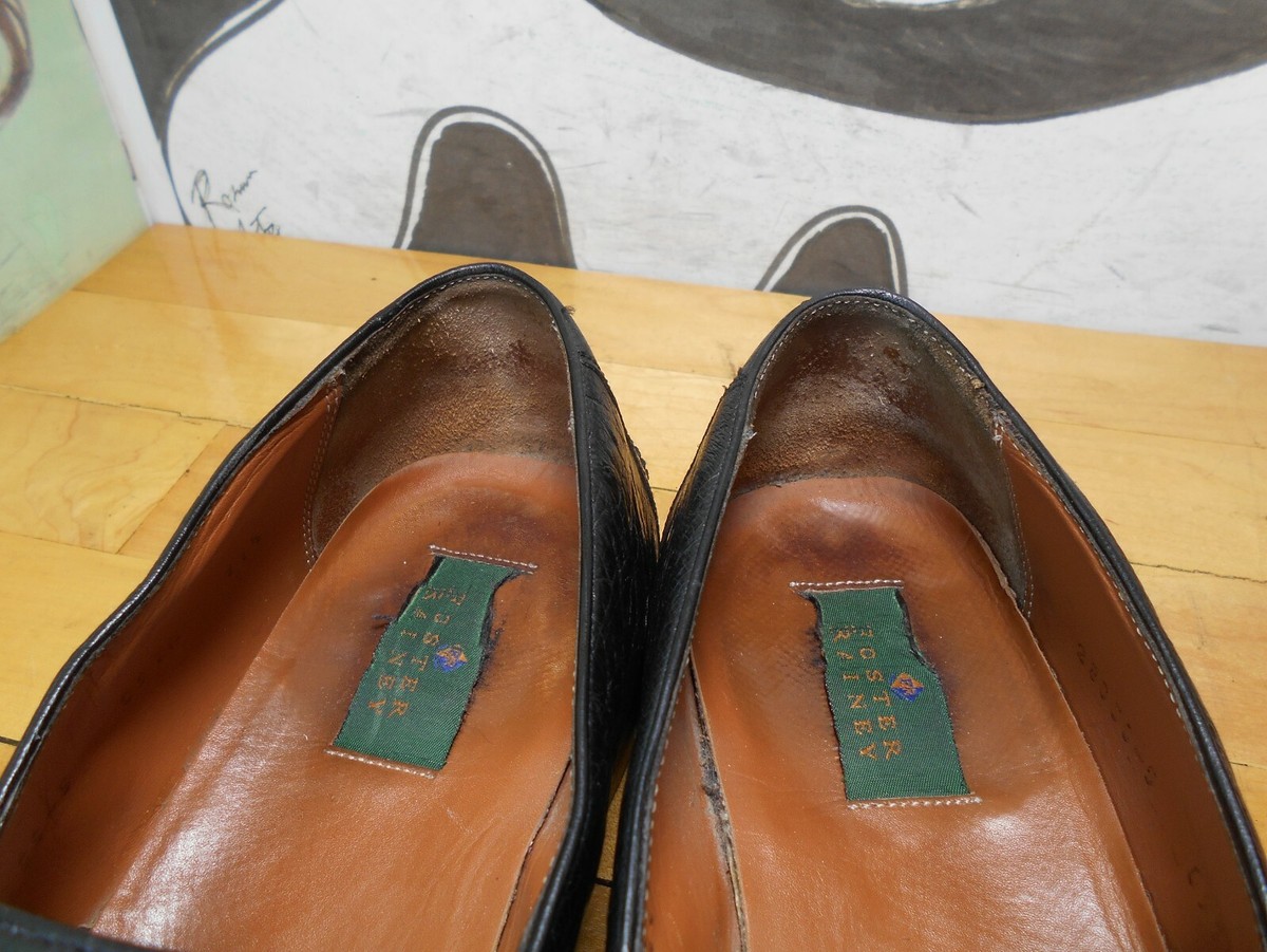 Vintage Foster Rainey Tassel Loafers | Full Crocodile | Men’s 12 Foster Rainey Black Ostrich Tassel Loafers Men main image 4