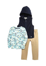 Boys Ocean Coast Pants Fishing Tee Vest Size 4T Set 3pc New w/tags    