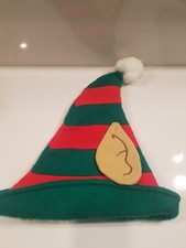 Santa s Best Adult Elf Ears Christmas Holiday Helper Stocking Cap Hat One Size