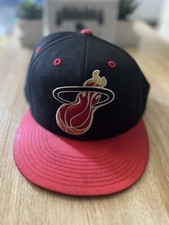 Vintage Miami Heat NBA Basketball Black Snapback Hat Cap Legendary Adidas Rare