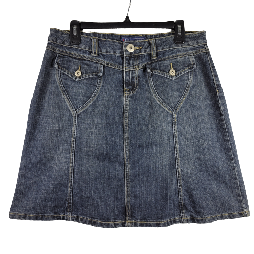 BACCINI Denim Skirt Size10 Blue Short Stretch Jean Cotton Blend 32x20 | eBay