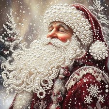 Santa Claus Pearl Diamond Art Kits for Adults,Winter 12" x 12", DZ935