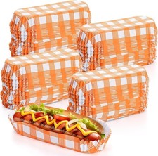 WUWEOT 500 Pcs 14 cm Paper Hot Dog Trays, Small Disposable Food Trays Paper Foo