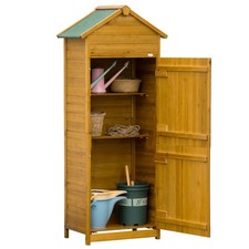 Outsunny Wood Garden Storage Shed 191.5x79x49cm Natural, Refurbished