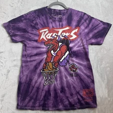 Toronto Raptors Shirt Men Medium Mitchell & Ness Hardwood Classics Retro Tie Dye