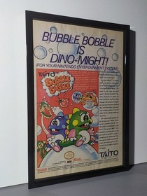 Bubble Bobble NES Werbeblatt Poster Gerahmt Ad Page Framed Werbung Flyer 