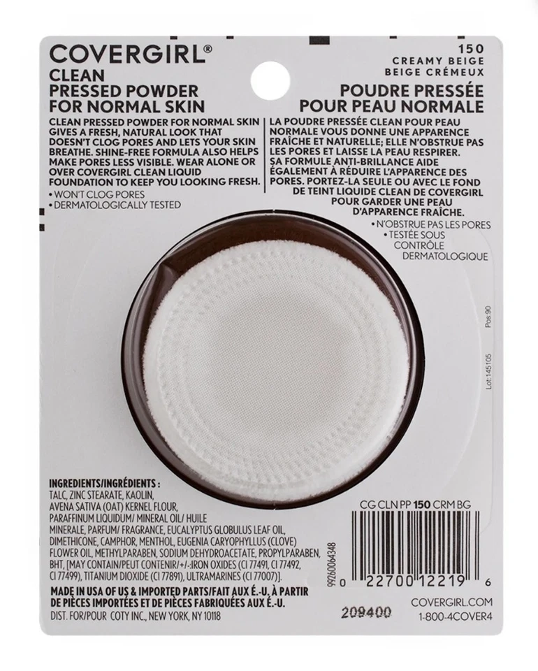 COVERGIRL CLEAN PRESSED POWDER 150 CREAMY BEIGE ORIGINAL TALC - Image 3 of 4
