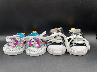 BAB Workshop Sketcher Twinkle Toes Tennis Peace Sign/Flowers High Top Shoes
