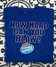 Dubble Bubble Gum Blue Retro Crewneck Mens XL Tshirt