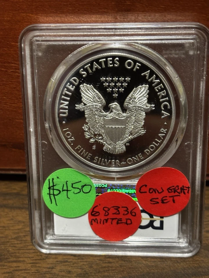 CONGRATULATIONS SET 2017 S PCGS PR70DCAM SILVER EAGLE FIRST DAY OF ISSUE - Image 2 of 2