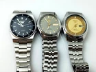 Lot of 3 Vintage Seiko 5 automatic day and date made in Japan