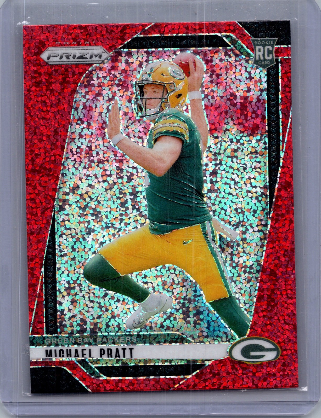 2024 Panini Prizm #379 Michael Pratt Red Sparkle