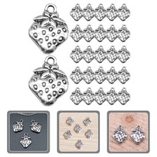 50pcs Exquisite Jewelry Charms 3D Design Hanging Strawberry Pendant Bracelet