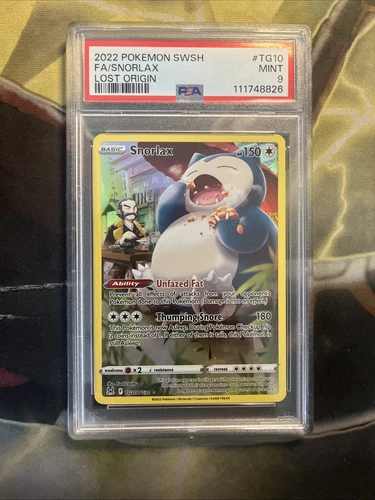 Snorlax TG10/TG30 Swsh11: Lost Origin Trainer Gallery Holo PSA 9