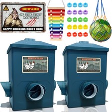 Chicken Feeder, Hanging Automatic Chick Feeders, Large, Midnight Blue
