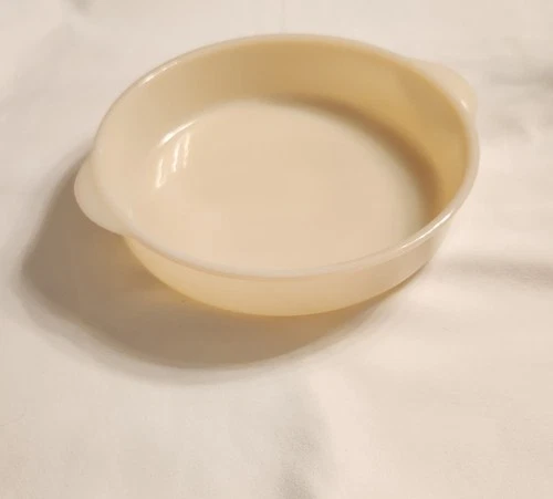 Vintage Anchor Hocking Fire King Peach Luster 9" Cake Baking Dish USA