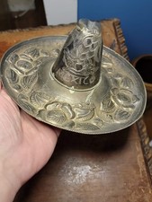 Vintage Large Mexican Sterling Silver Sombrero Hat Ring Tray 7 1/2” W 104 grams