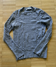 ZARA Damen Pullover S Strick grau Zopfmuster ...